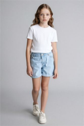 Девочки и подростки Ледяной голубой Девочка Paperbag Джинсовые Шорты