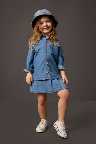 Джинсовая юбка-шорты для малышей девочек