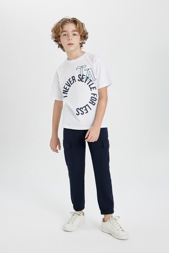 Boy Printed Short Sleeve T-Shirt Sweatpants 2 Set