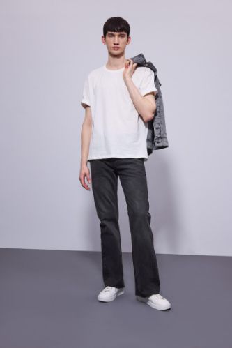 رجال أسود بنطرون جينز جارلس برجل واسع