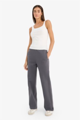 Straight Fit High Waist Thick Basic Sweatpants