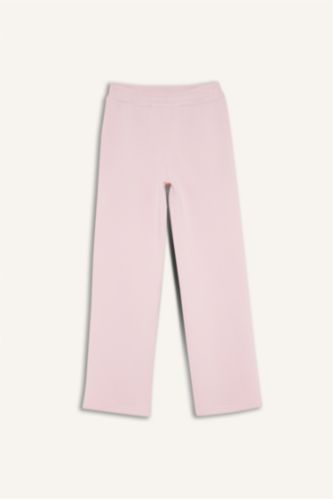 Straight Fit Kalın Kışlık Eşofman Altı Cepli Beli Lastikli Basic Düz Yüksek Bel  Geniş Bol Paça