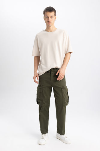 Rustic Loose Fit Cargo Pocket Trousers