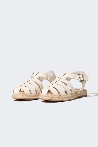 WOMAN Beige Woman Slip On Flat Bottom Espadrilles Shoes