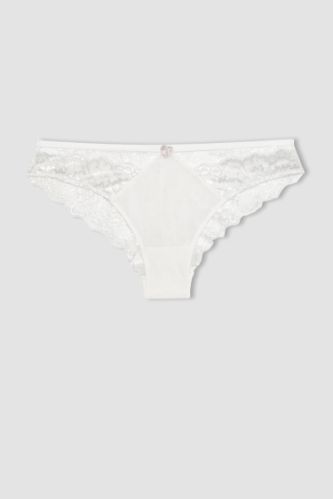 Fall in Love Bridal Beyaz Dantel Brazilian Slip Külot