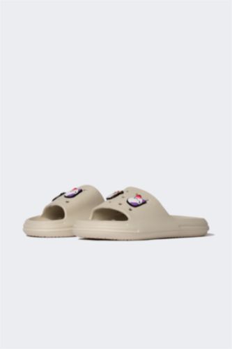Young Girls - Teen Girls Beige Girl High Sole Single Strap Eva Slippers