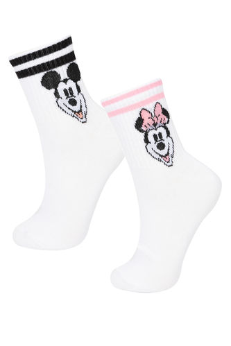 Socquettes Coton Disney Mickey & Minnie pour Femme - 2 Paires