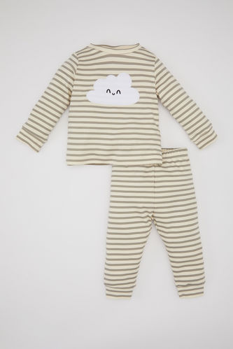 Пижама в полоску с длинным рукавом для малышей мальчиков