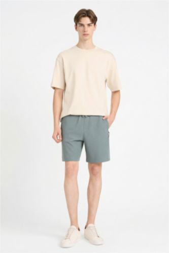 MAN Green Regular Fit Regular Hem Shorts