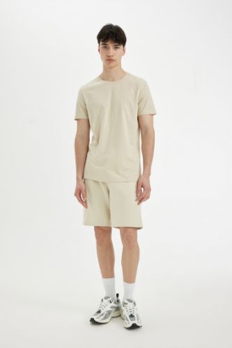 Regular Fit Düz Paça Kargo Cepli Basic Düz Şort