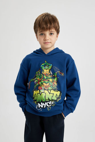 Erkek Çocuk Ninja Turtles-Retro Regular Fit Kapüşonlu Sweatshirt