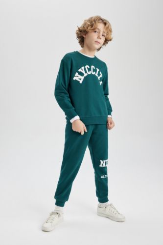 Green BOYS TEENS Boy Printed Jogger Sweatpants 3049060 DeFacto