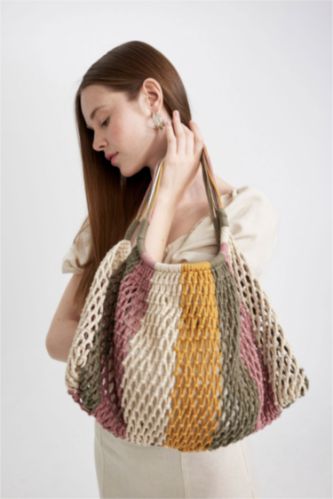 FEMME Karma Sac à Bandoulière en Paille pour Femme