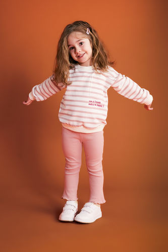 Baby Girl Striped Sweatshirt Leggings 2 Piece Set