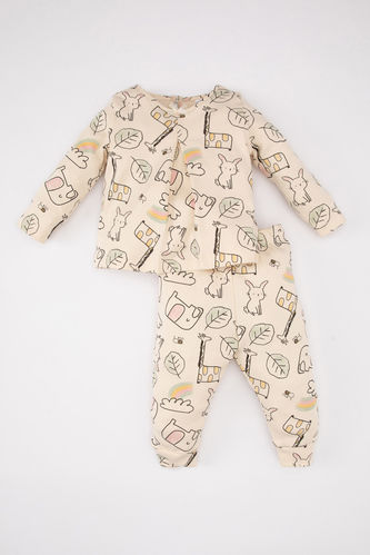 Baby Girl Patterned 2 Piece Pajama Set