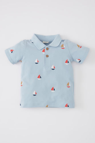 Erkek Bebek Desenli Pike Kısa Kollu Polo Tişört