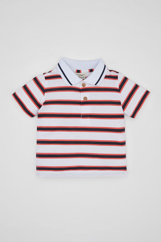 Regular Fit Striped Short Sleeve Polo T-Shirt