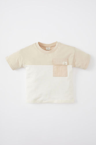 Baby Boy Regular Fit Crew Neck Color Block T-Shirt