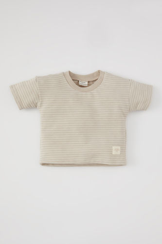 Baby Boy Regular Fit Crew Neck Striped T-Shirt
