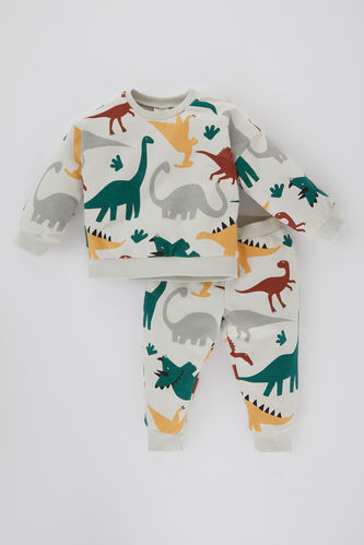 Baby Boy Animal Printed Sweatshirt Sweatpants 2 Piece Set