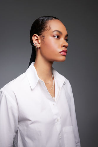 Woman 6 Piece Silver Earrings