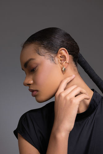 Woman 2 Piece Gold Earrings