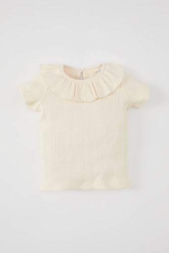 Baby Girl Ribbed Camisole Short Sleeve T-Shirt