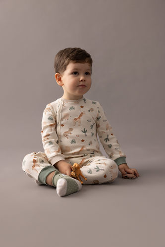 Baby Boy Newborn Safari Printed Premium Jumpsuit