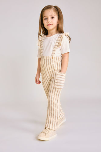 Regular Fit Striped Elastic Band Trousers
