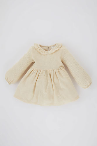 Baby Girl Long Sleeve Jacquard Dress