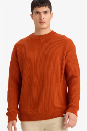 Oversize Geniş Kalıp Bisiklet Yaka Triko Kazak