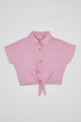 Baby Girl Shirt Collar Short Sleeve Shirt