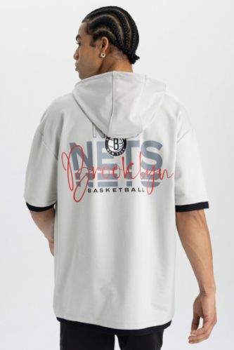 DeFactoFit NBA Brooklyn Nets Oversize Back Printed T-Shirt