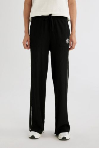 DeFactoFit Wide Leg Geniş Paça Eşofman Altı NBA Brooklyn Nets Wide Leg Çift Cepli Geniş Paça
