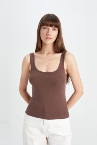 Slim Fit Crew Neck Ribbed Tank Top