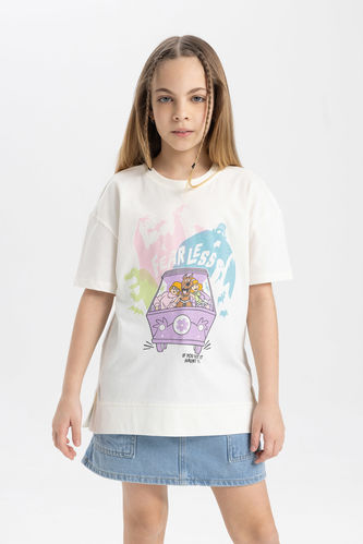 Kız Çocuk Scooby Doo Oversize Fit Kısa Kollu Tişört