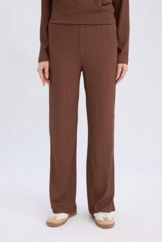 Bürümcük Pantolon Wide Leg Geniş Bol Paça Esnek Belli
