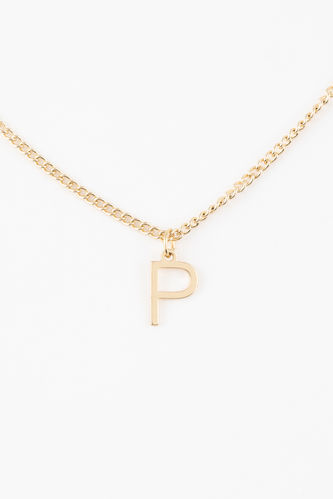 Woman Letter P Gold Necklace