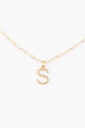 Woman Letter S Gold Necklace