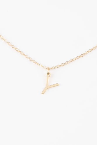 Woman Letter Y Gold Necklace