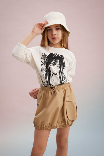 Girl Oversize Fit Crew Neck Combed Cotton T-Shirt