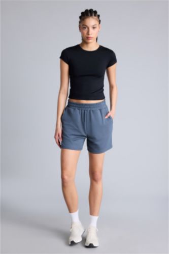 Kadın Antrasit Standart Fıt Kısa Paça Modal Şort