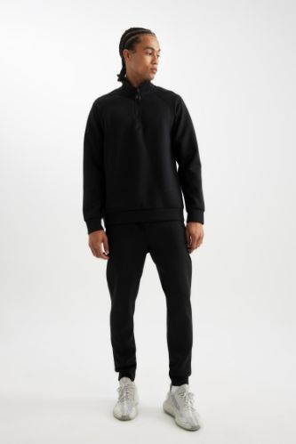 DeFactoFit Sporcu Jogger Eşofman Altı Slim Fit Dar Kesim Skuba Dalgıç Kumaş Standart Paça