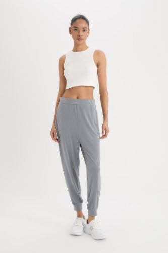 DeFactoFit Oversize Geniş Kalıp Sporcu Pantolon Jogger Paça Standart Boy Modal Kumaş