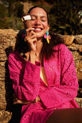 -Fall in Love Regular Fit Pamuklu Plaj Kıyafeti
