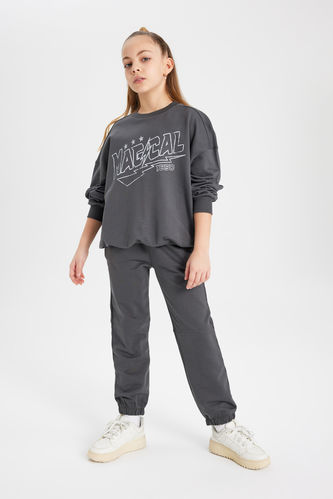 Girl Printed Sweatshirt Sweatpants 2 Piece Set