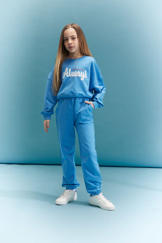 Girl Printed Sweatshirt Sweatpants 2 Piece Set