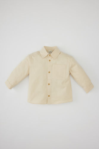 Baby Boy Shirt Collar Gabardine Long Sleeve Shirt
