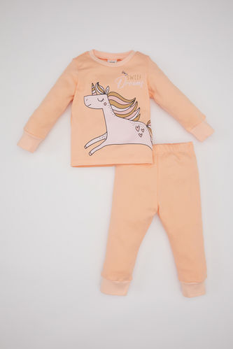 Baby Girl Unicorn Printed 2 Piece Pajama Set