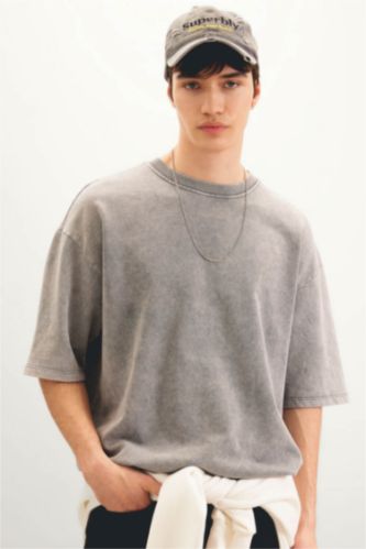 MAN Grey Loose Fit Short Sleeve T-Shirt
